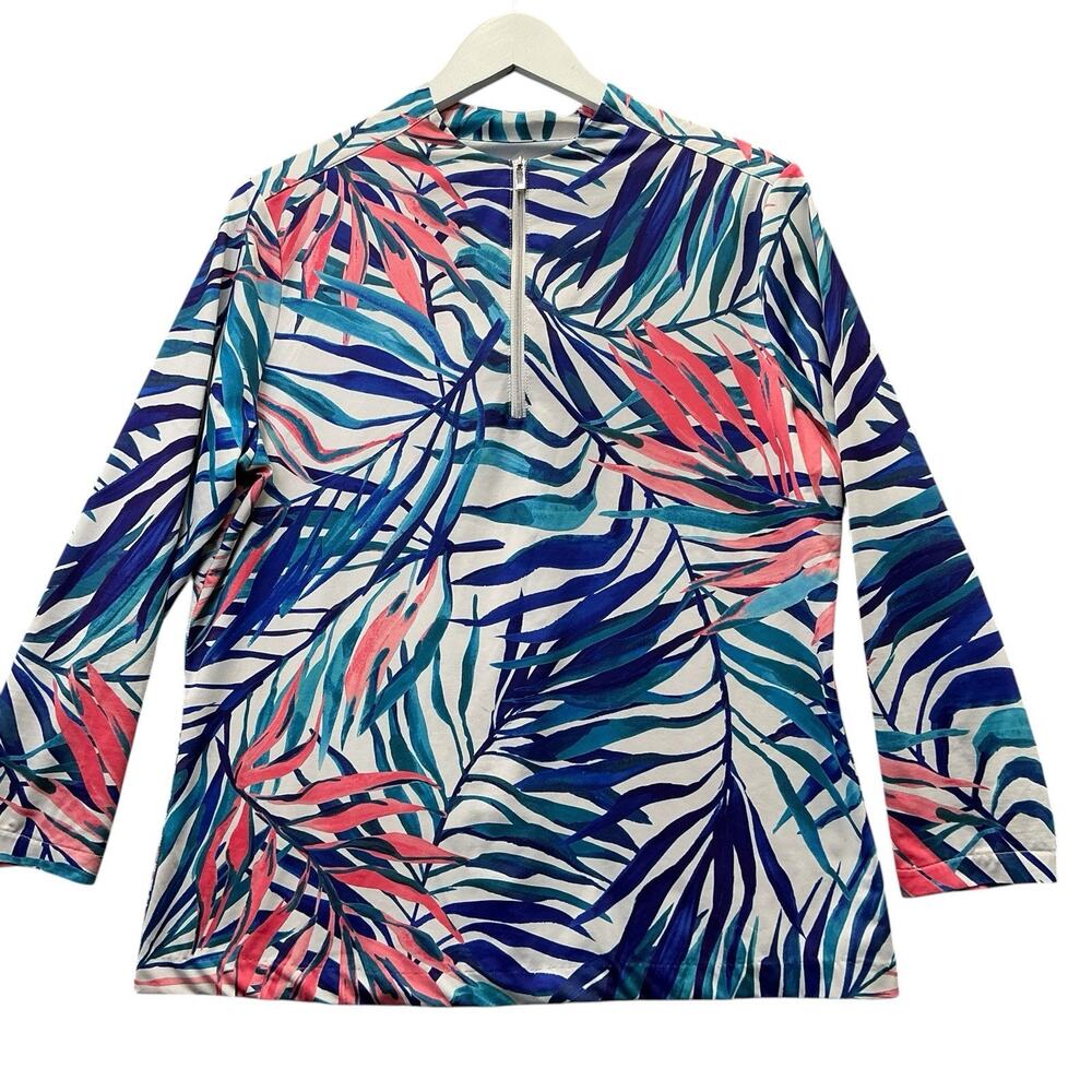 Tail long sleeve polo shirt palm leaf Activewear Women’s Size Large